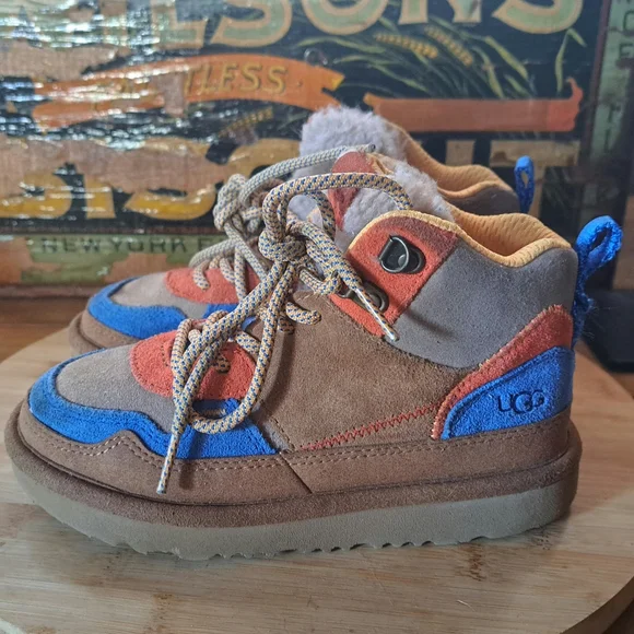 UGG Sneakers, Kid Size 13, Highland Hi Heritage, Brown Suede, Lace Up Booties - Picture 1 of 13